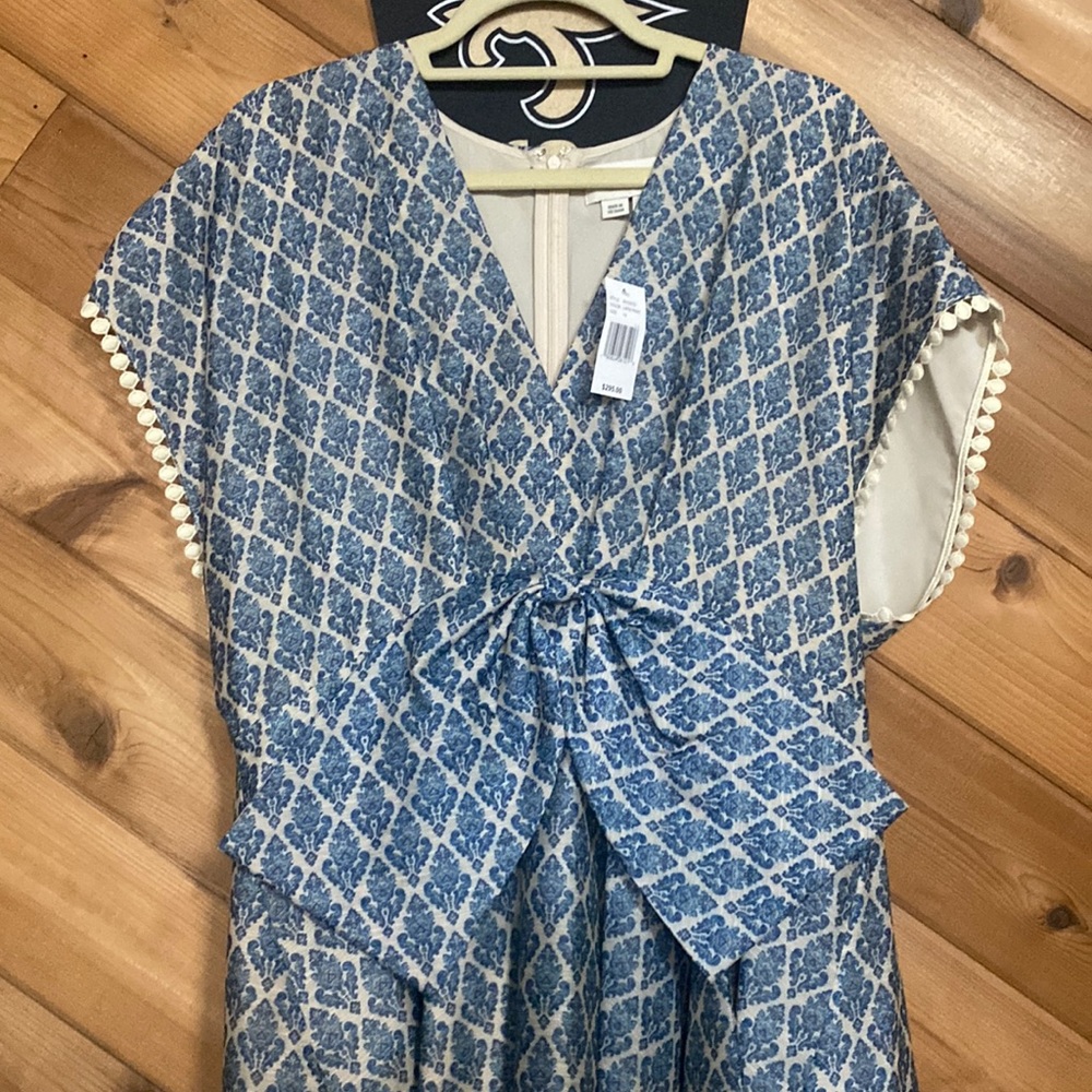 Sachin and Babi blue bow dress in Lapis Print